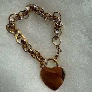 Gold Heart Charm Bracelet